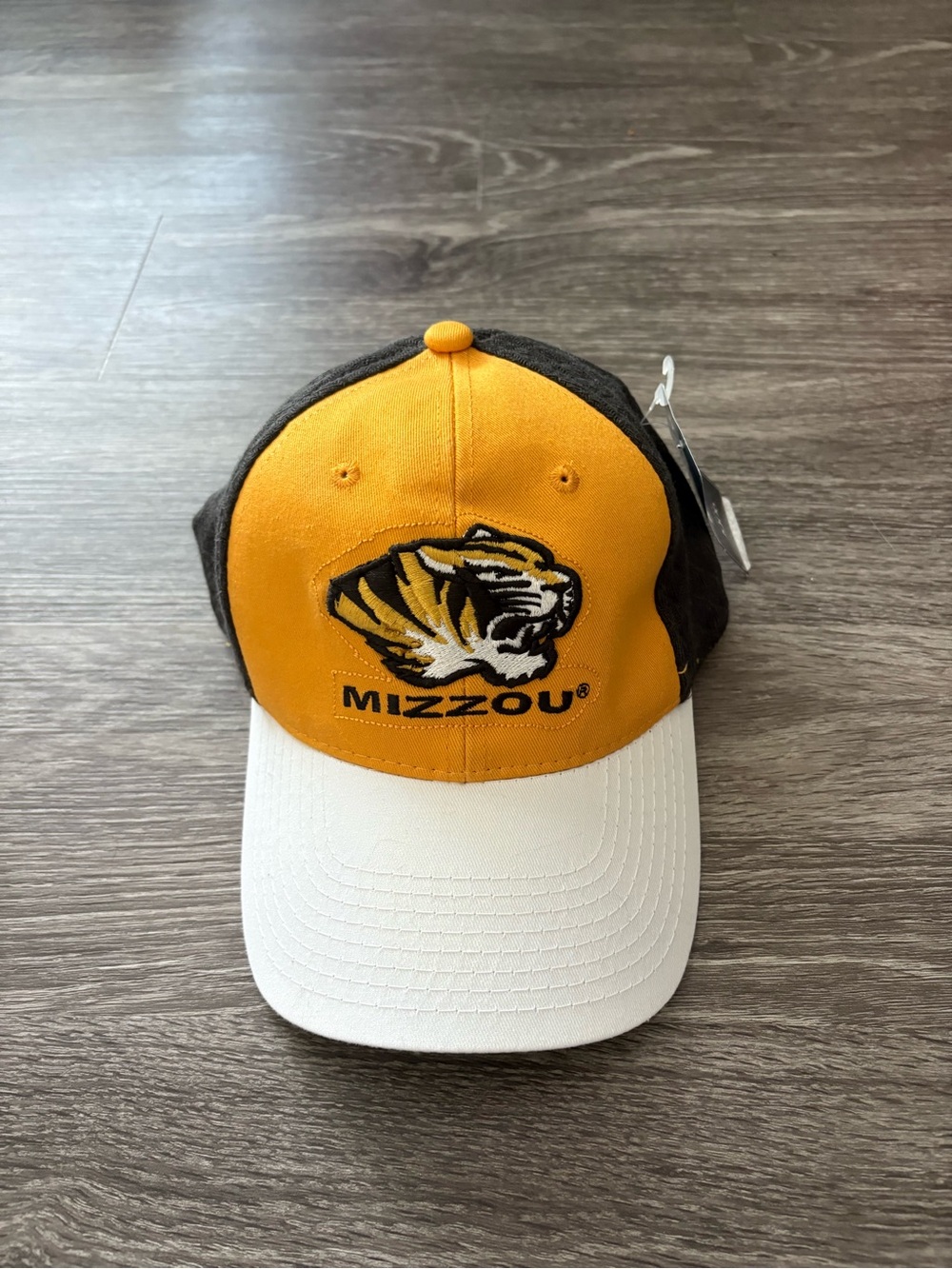 NCAA Mizzou Gold and White Tiger Logo Baseball Cap
